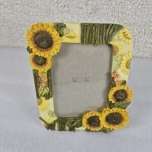 Vintage Sunflower Picture Frame 4x6 Resin Floral Country Farmhouse Decor